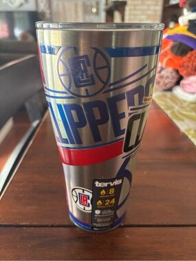 Tervis Los Angeles Clippers Stainless Steel Travel Tumbler - Silver/Blue/Red NWT